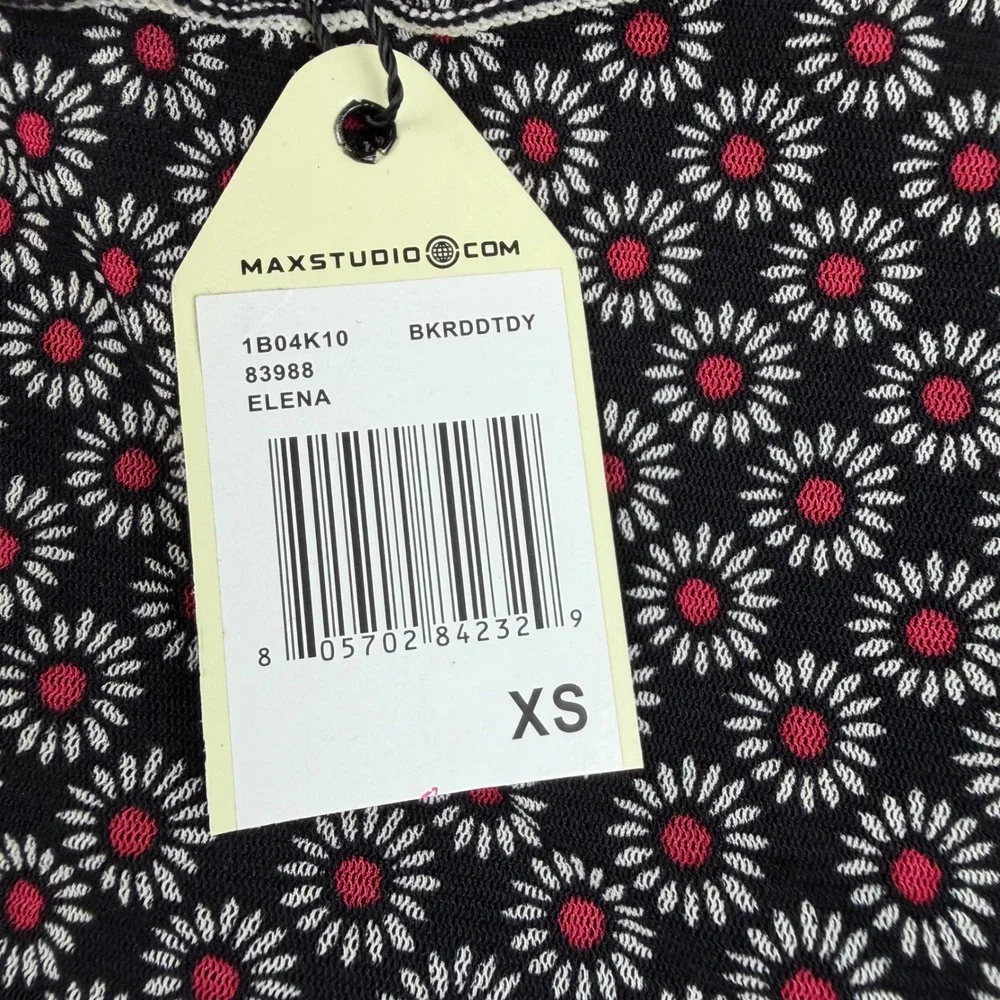Sophie Max Tiered Mini Skirt Women's XS Black Red Floral Daisy Elena 1B04K10